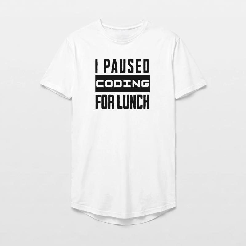 Nerd Coding , I Paused Coding for Lunch Long Fit Men's T-Shirt