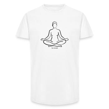 SOUL CONTOUR - Sukhasana - Long Fit Men's T-Shirt - white - Front - AI Model Male 185 light (185cm)