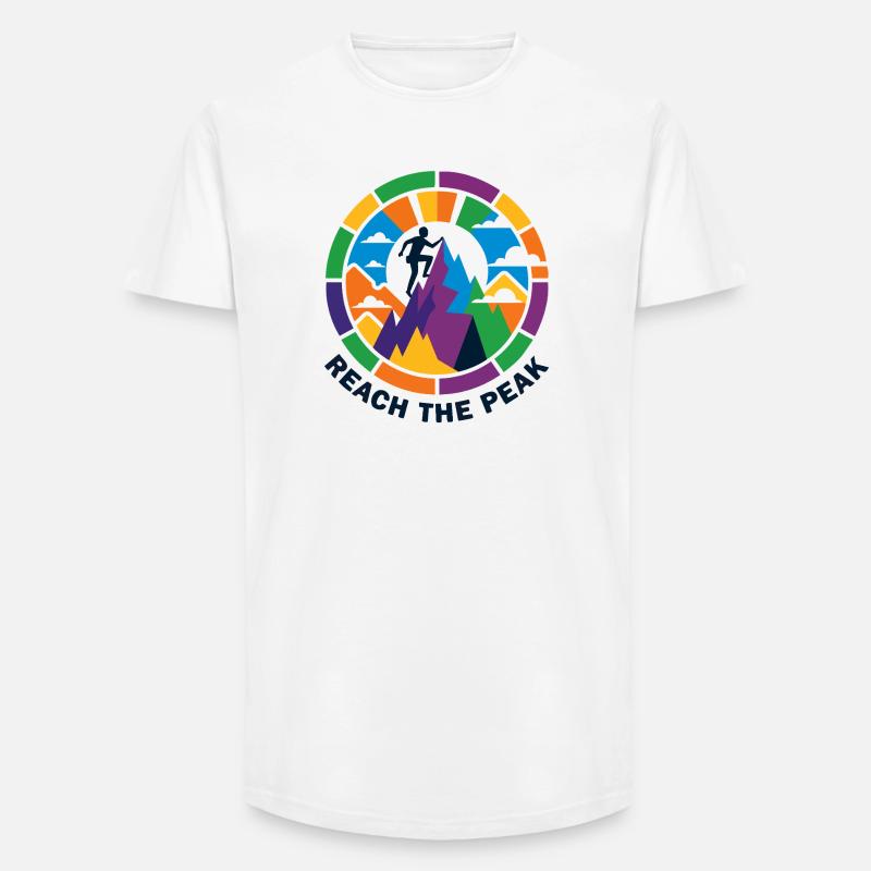 buntes Gipfelsturm Bergsteiger Kletterer Gipfel - Long Fit Männer T-Shirt - Weiß