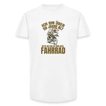 I am over 50 years old – please help me - Long Fit Men's T-Shirt - white - Front - AI Model Male 185 light (185cm)