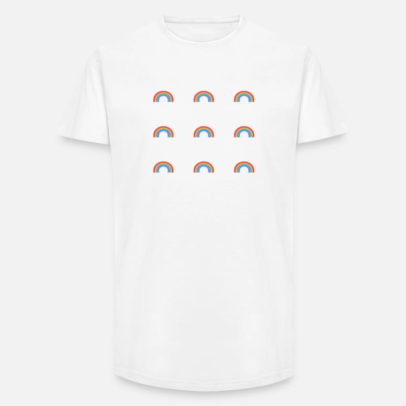 Rainbow Pattern - Long Fit Men's T-Shirt - white