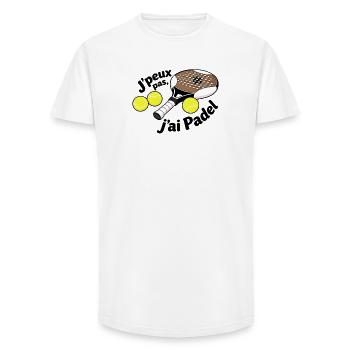 Ich kann nicht, ich habe Padel - Long Fit Männer T-Shirt - Weiß - Vorne - AI Model Male 185 light (185cm)