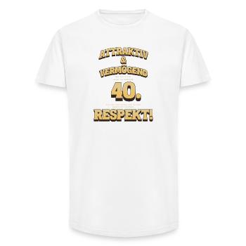 Sarkastischer 40. Geburtstag - Happy Birthday! - Long Fit Männer T-Shirt - Weiß - Vorne - AI Model Male 185 light (185cm)