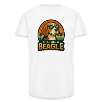 Chill Like A Beagle - Long Fit Männer T-Shirt - Weiß - Vorne - AI Model Male 185 light (185cm)