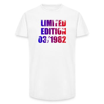 44. Geburtstag Limited Edition 03/1982 - Long Fit Männer T-Shirt - Weiß - Vorne - AI Model Male 185 light (185cm)