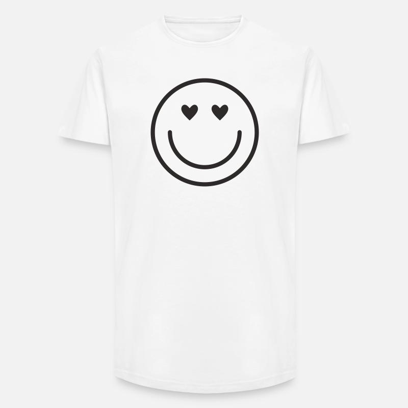 Smiley lachen lächle smile - Long Fit Männer T-Shirt - Weiß