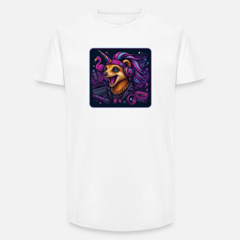 Erdmännchen Einhorn Party - Long Fit Männer T-Shirt - Weiß
