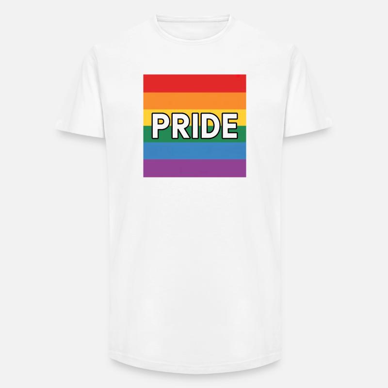 Pride – Queer Rainbow Flag Tee - Long Fit Männer T-Shirt - Weiß