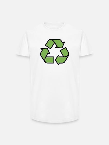  Recycling Zeichen Outline - Long Fit Männer T-Shirt - Weiß