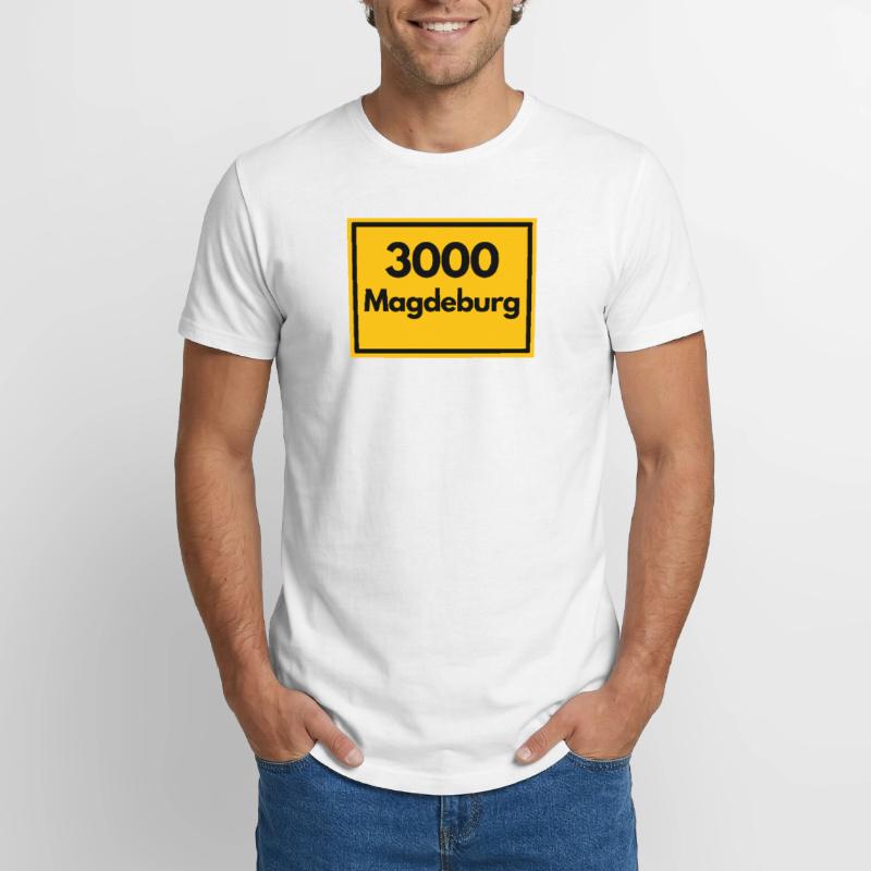 OLD POSTCODE POSTCODE RETRO 3000 MAGDEBURG OSTEN Long Fit Men's T-Shirt
