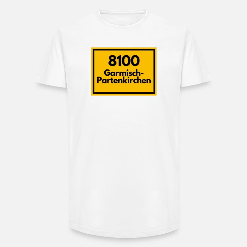 OLD POSTCODE POSTCODE 8100 GARMISCH-PARTENKIRCHEN - Long Fit Men's T-Shirt - white