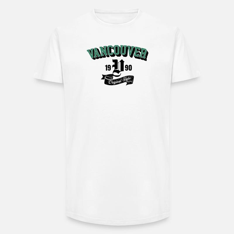 Vancouver Original Style Bogen-Tee - Long Fit Männer T-Shirt - Weiß