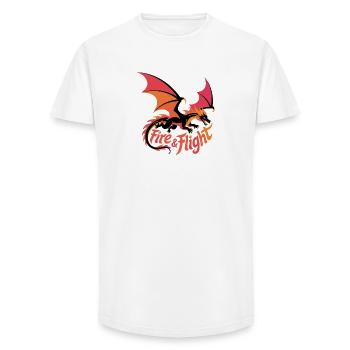 Art du cerf-volant Feu & Vol - T-shirt coupe longue homme - blanc - Devant - AI Model Male 185 light (185cm)