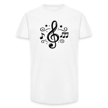 clef Musical notes - Long Fit Men's T-Shirt - white - Front - AI Model Male 185 light (185cm)