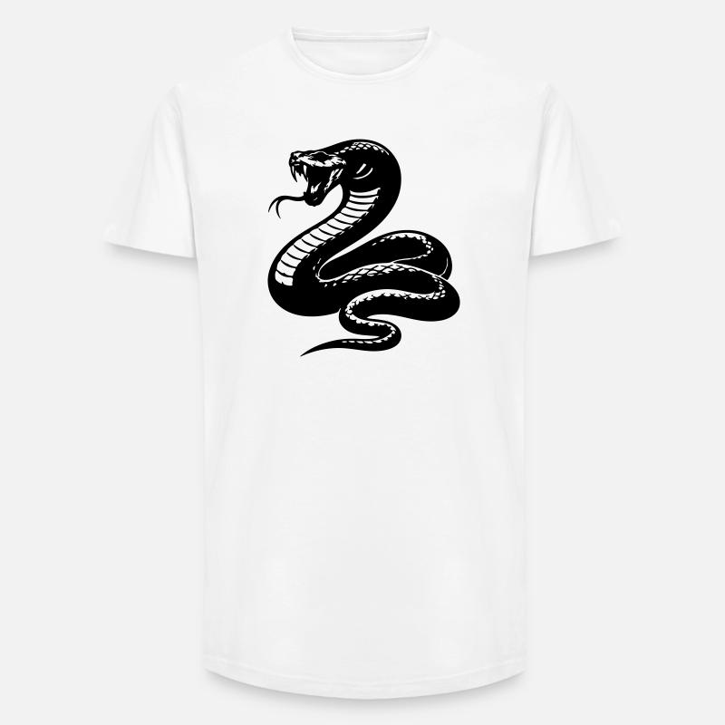 Silhouette du python serpent - T-shirt coupe longue homme - blanc