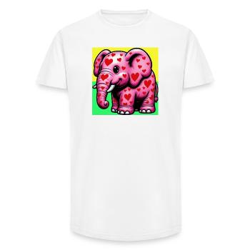 Elefant mit Herz und Herzen - Long Fit Männer T-Shirt - Weiß - Vorne - AI Model Male 185 light (185cm)