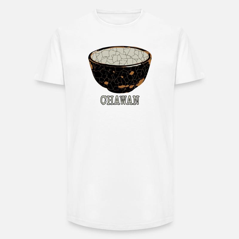 Zerbrochene Chawan-Teeschale - Long Fit Männer T-Shirt - Weiß