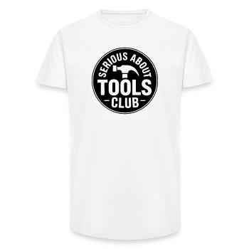 Serious about tools club - Long Fit Men's T-Shirt - white - Front - AI Model Male 185 light (185cm)