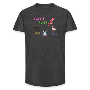 Sweet Pets – Kids Animal Friends - Long Fit Männer T-Shirt - Anthrazit - Vorne - AI Model Male 185 light (185cm)