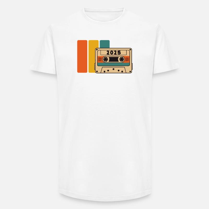 2015 Retro Kassette Lebendige Palette - Long Fit Männer T-Shirt - Weiß