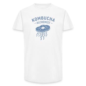 Minimalist Kombucha Alchemist Fermentation - Long Fit Men's T-Shirt - white - Front - AI Model Male 185 light (185cm)