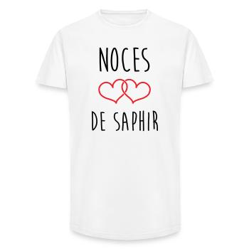 Sapphire Wedding 16 Years of Marriage - Long Fit Men's T-Shirt - white - Front - AI Model Male 185 light (185cm)