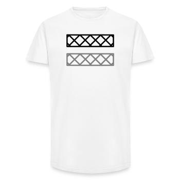 Cadre de grille de clôture - T-shirt coupe longue homme - blanc - Devant - AI Model Male 185 light (185cm)