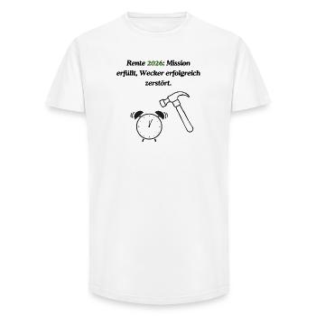 Endliche Rente - Long Fit Männer T-Shirt - Weiß - Vorne - AI Model Male 185 light (185cm)
