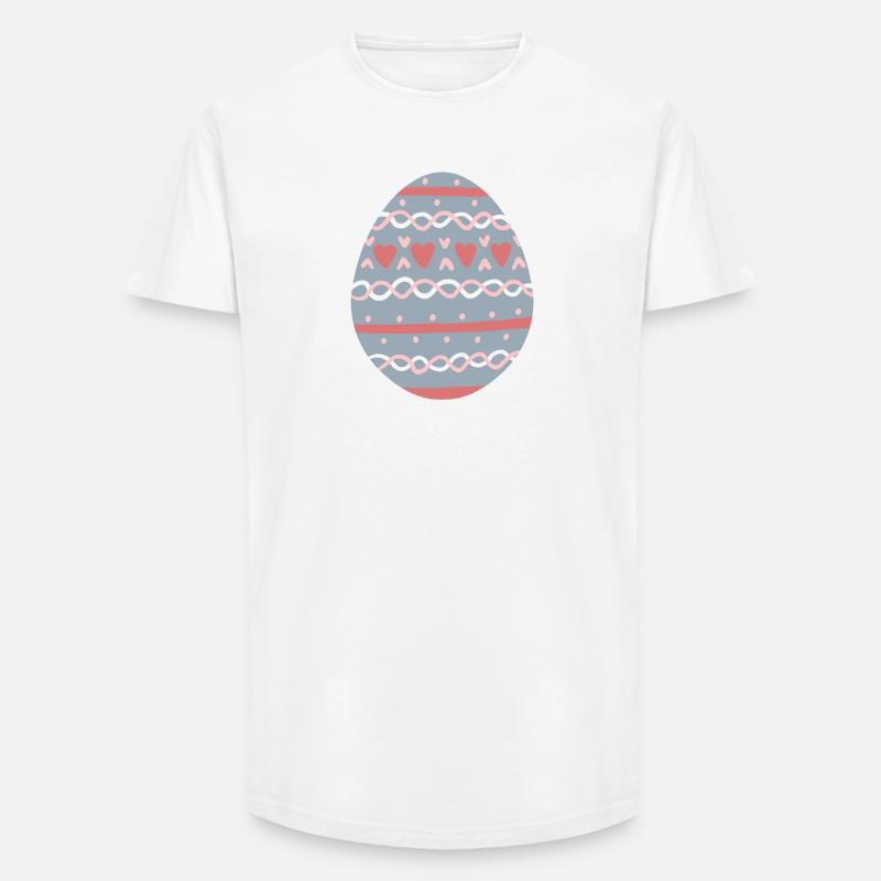 Pastel Hearts Egg Pattern - Long Fit Men's T-Shirt - white