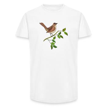 Bunter Vogel - Long Fit Männer T-Shirt - Weiß - Vorne - AI Model Male 185 light (185cm)