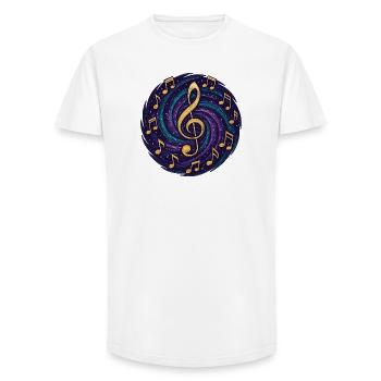 Cosmic Musical Notes - Long Fit Men's T-Shirt - white - Front - AI Model Male 185 light (185cm)