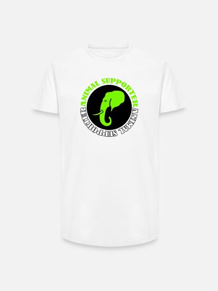  Elefant Tierunterstützer - Long Fit Männer T-Shirt - Weiß
