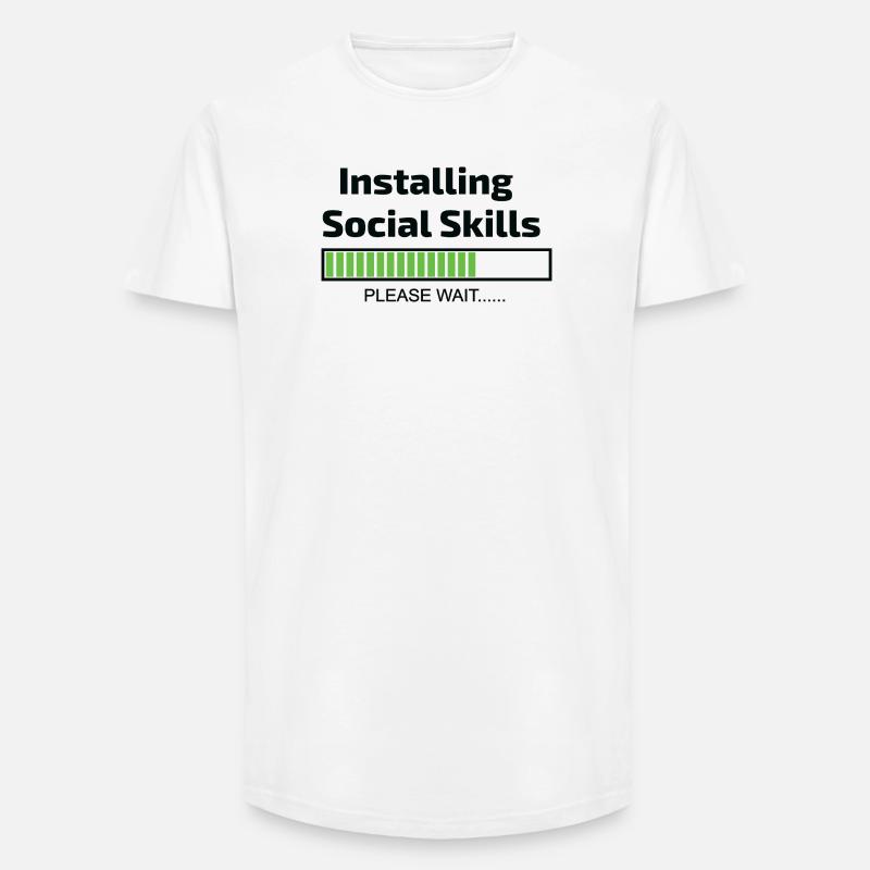 computer installing social skills programmer - Long Fit Men's T-Shirt - white