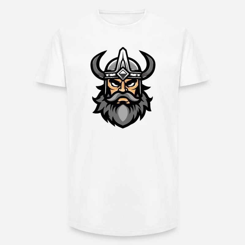 Wikinger Kopf Valhalla - Long Fit Männer T-Shirt - Weiß