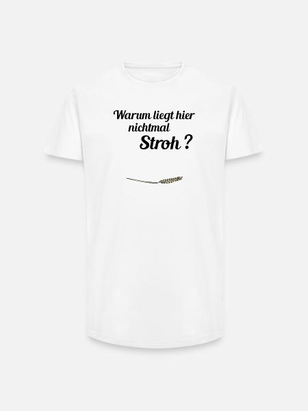 kein Stroh - Long Fit Männer T-Shirt - Weiß
