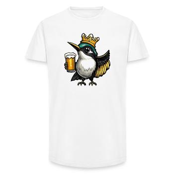 Colibri Oiseau Roi de la Bière - T-shirt coupe longue homme - blanc - Devant - AI Model Male 185 light (185cm)