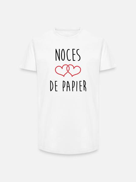 Papierhochzeit: 37 Jahre Ehe - Long Fit Männer T-Shirt - Weiß