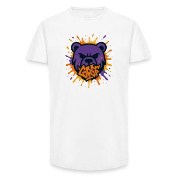 Bear Badly Licked Pop Art - Long Fit Men's T-Shirt - white - Front - AI Model Male 185 light (185cm)