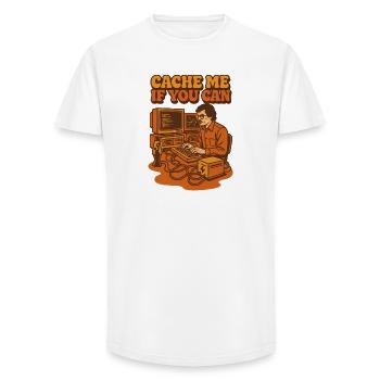 Cache me if you can | Coding Humor - Long Fit Men's T-Shirt - white - Front - AI Model Male 185 light (185cm)