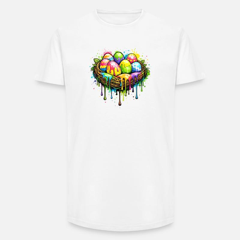 Buntes Osternest im Graffiti Stil  - Long Fit Männer T-Shirt - Weiß