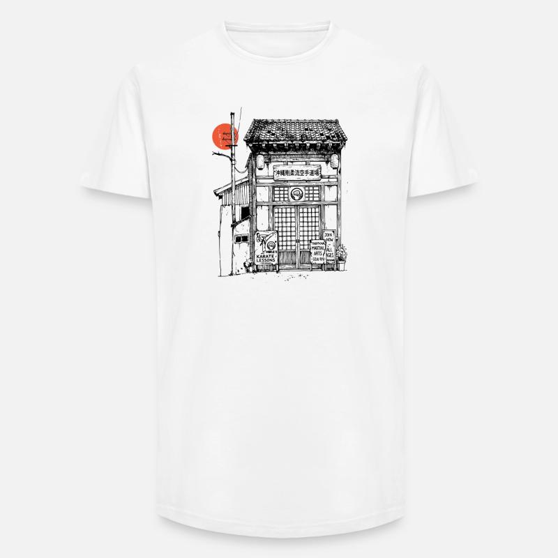 Goju Ryu Dojo - T-shirt uomo a vestibilità lunga - bianco
