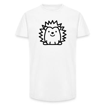Igel - Long Fit Männer T-Shirt - Weiß - Vorne - AI Model Male 185 light (185cm)