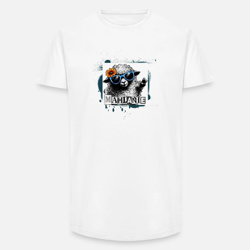 Mählanie – Graffiti Pop Art di Pecore Cool - T-shirt uomo a vestibilità lunga - bianco
