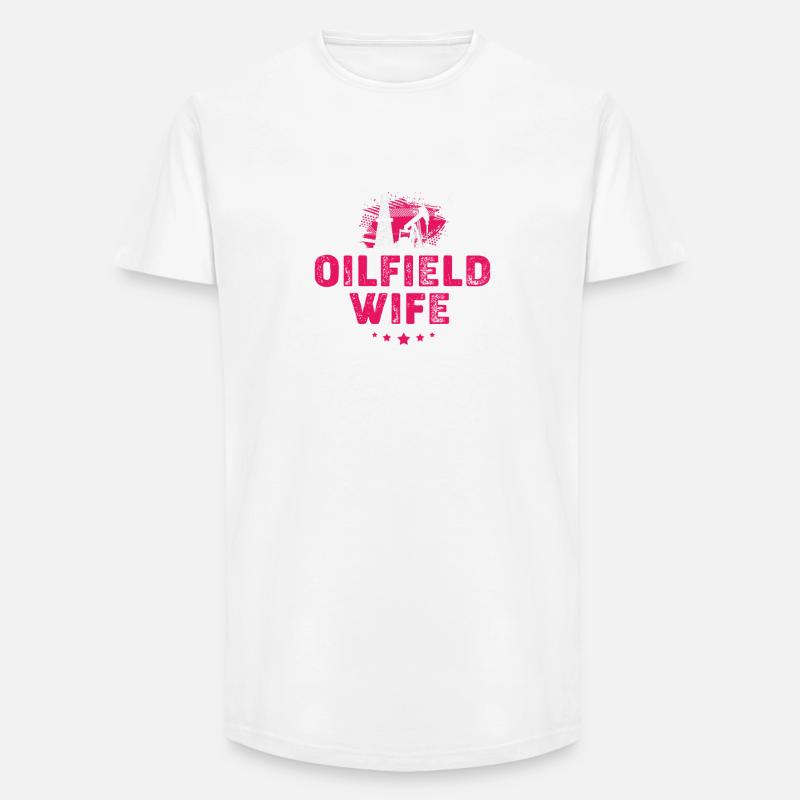 Ölfeld Ehefrau Bohrinsel Ölbohrinsel - Long Fit Männer T-Shirt - Weiß