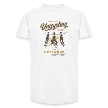 Unicycle | Descendance freestyle en monocycle - T-shirt coupe longue homme - blanc - Devant - AI Model Male 185 light (185cm)