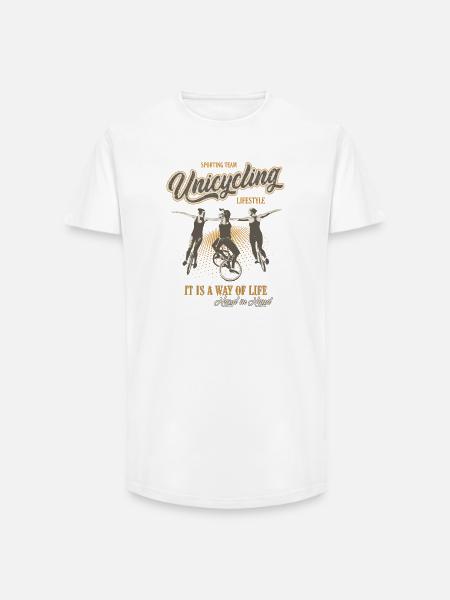 Unicycle | Unicycling Freestyle Downhill - Long Fit Men's T-Shirt - white
