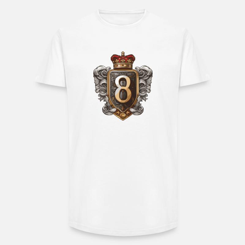 8 Antal våbenskjolde - Long fit herre T-shirt - hvid