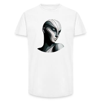 Geometric mask art - Long Fit Men's T-Shirt - white - Front - AI Model Male 185 light (185cm)