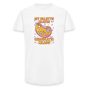 Artist Painter Graphic Palette Chaos Art Gifts - Long Fit Men's T-Shirt - white - Front - AI Model Male 185 light (185cm)