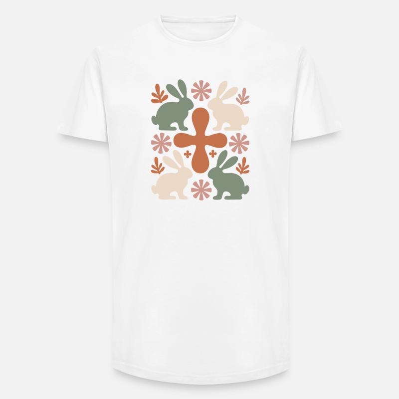 Easter Bunny Cross Pattern - Long Fit Men's T-Shirt - white